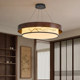 Song Dynasty Aesthetic Chandelier, New Style Painted Solid Wood Dining Room and Tea Room Lamp, Simple Round Main Bedroom Private Room Lamp
