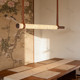 Song Dynasty Aesthetics Marble Dining Room Chandelier Japanese Natural Style Solid Wood Minimalist Zen Workbench Tea Room Study Long Bench
