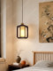 Song Dynasty Aesthetic Creative Lantern Solid Wood Pendant Light Chinese Retro Solid Wood Bedroom Bedside Long-Line Pendant Light Bar Counter Entrance Hall