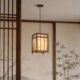 Song Dynasty Aesthetic Small Pendant Light, Vintage Solid Wood, Suitable for Tea Room, Study, Dining Room, Guesthouse, Hallway, Corridor, Entrance, Bedside, Ambiance Lighting