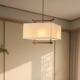 Song Dynasty Aesthetic Restaurant Main Chandelier, Oriental Aesthetic Solid Wood Fabric Booth Lighting, Tea Room, Study Room, Restaurant Bar Lighting
