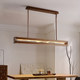 Song Dynasty Aesthetic Solid Wood Dining Room Pendant Light, Vintage Style, Simple Retro Zen-Inspired Workbench, Tea Room, Study Room, Long Strip-Shaped