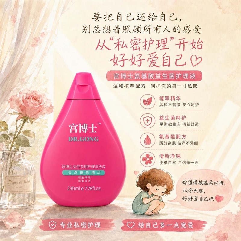 Dr. Gong's Tremella Fuciformis Women's Intimate Wash, Weakly Acidic, Gentle Cleansing and Fragrant