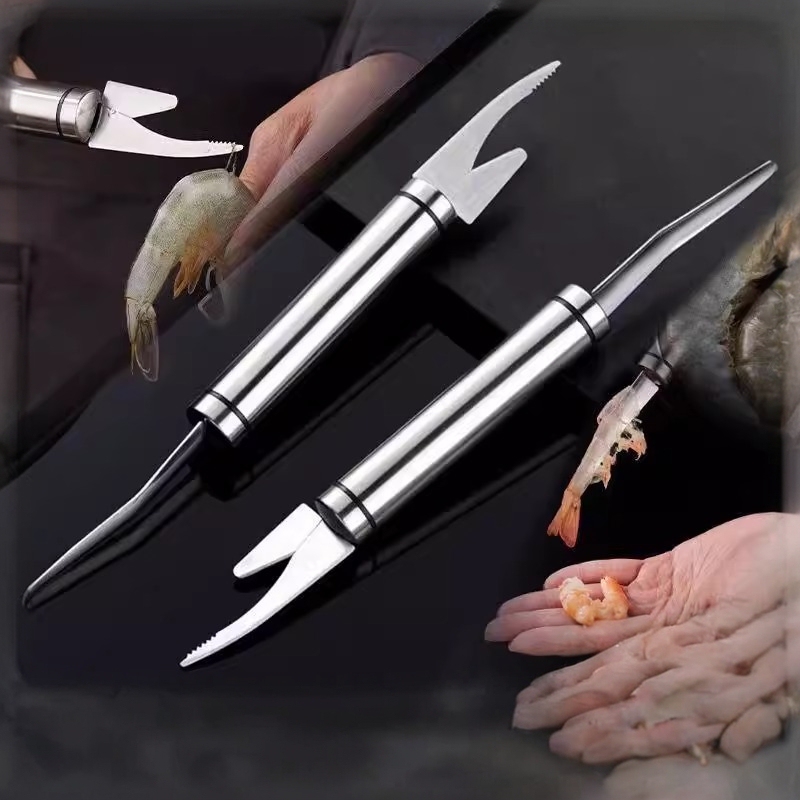 Upgraded Version of the Shrimp Line Remover and Fruit Core Tool, Stainless Steel Multifunctional Shrimp Killing Knife, Shrimp Line Removing Knife, Shrimp Shell Peeling Tool, Shrimp Back Hook Upgraded Version of the Shrimp Line Remover and Fruit Core Tool, Stainless Steel Multifunctional Shrimp Killing Knife, Shrimp Line Removing Knife, Shrimp Shell Peeling Tool, Shrimp Back Hook