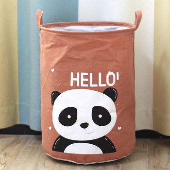Cartoon thick canvas dirty laundry basket home storage dirty laundry basket large capacity foldable in style