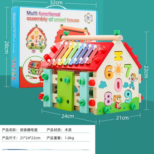 Деревянная игрушка, универсальный конструктор, цифровой металлофон, «сделай сам»