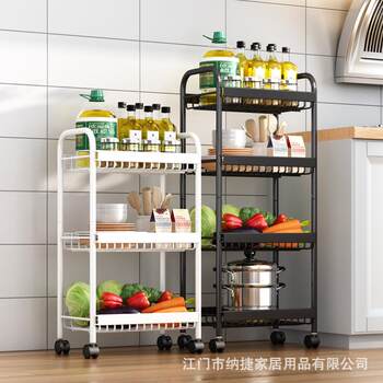 Kitchen storage rack household storage rack floor-standing multi-layer supplies collection small cart multi-function vegetable basket
