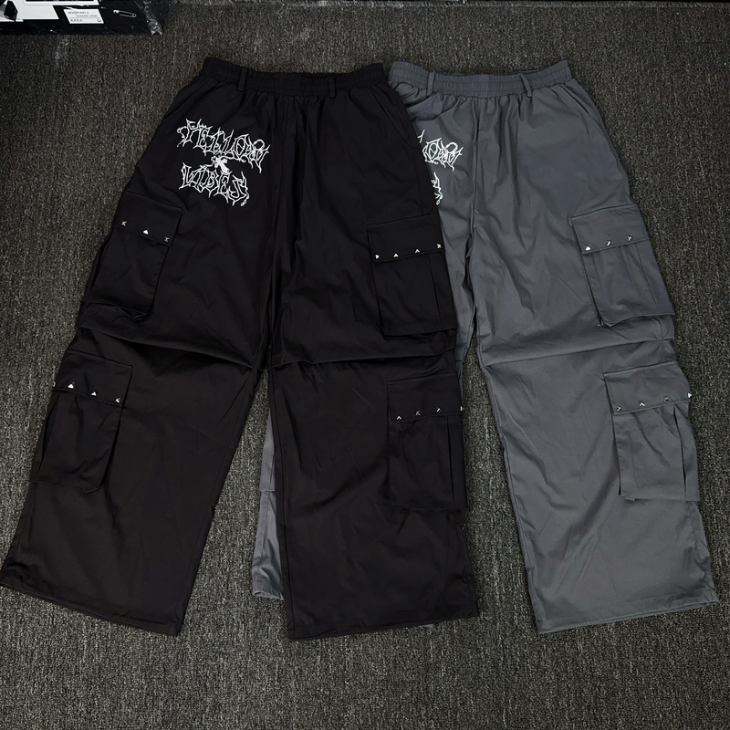 Yellowvibes Quick-Dry Workwear Rivet Pocket Loose Straight-Leg Street Dance Summer Pants