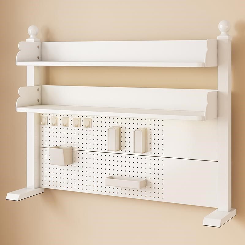 Desktop bookshelf vertical multi-layer children's iron study table ornaments stationery organizer hole X board storage storage