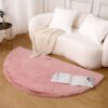 Wind semicircle carpet living room coffee table mat bedroom bedside blanket soft children's room love plush floor mat
