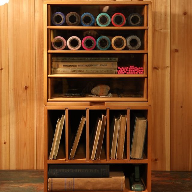 Preferred home wooden office desktop A4t file spool teacup storage box multi-layer sorting drawer storage.