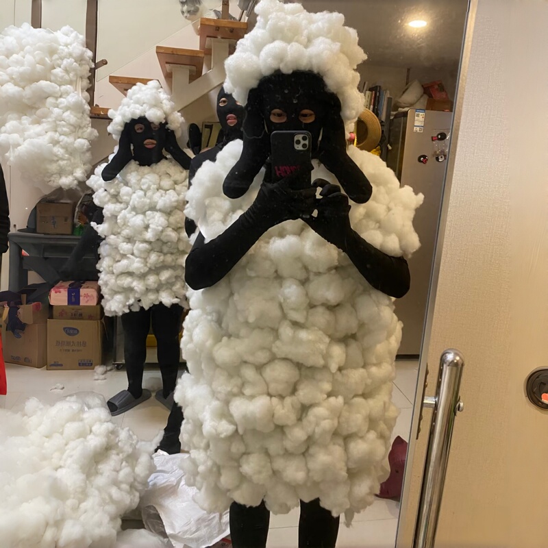 Shaun the Sheep Cos Costume Halloween Adult and Children Cartoon Funny Role-Playing Costume DIY Cotton Clothing