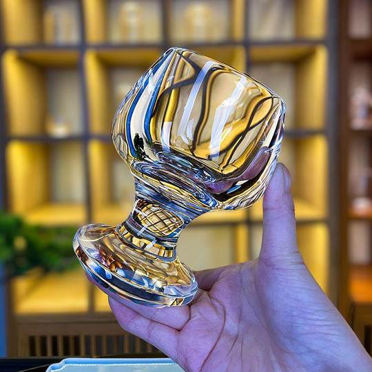 天然原矿石水晶杯威士忌洋酒杯家用轻奢高档水杯烈酒杯子送水晶杯