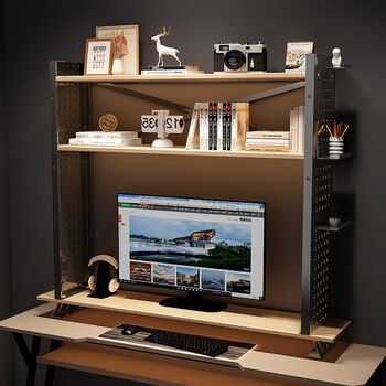 Perforated board desktop storage rack desk bookshelf multi-layer desk computer desk storage q rack monitor elevated rack