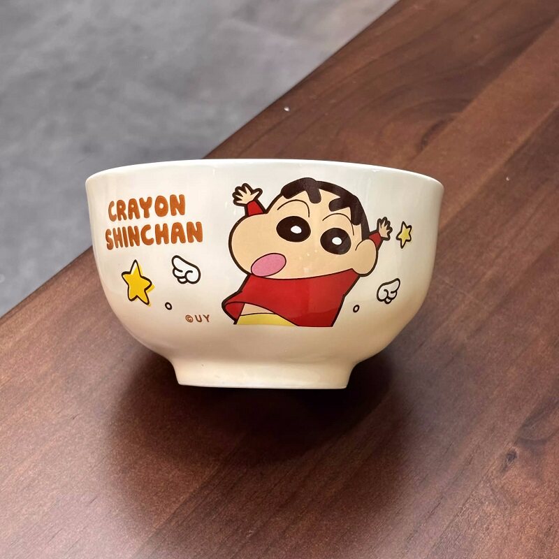 蜡笔小新陶瓷饭碗家用儿童碗可爱餐具个人专用碗具筷汤碗套装面碗