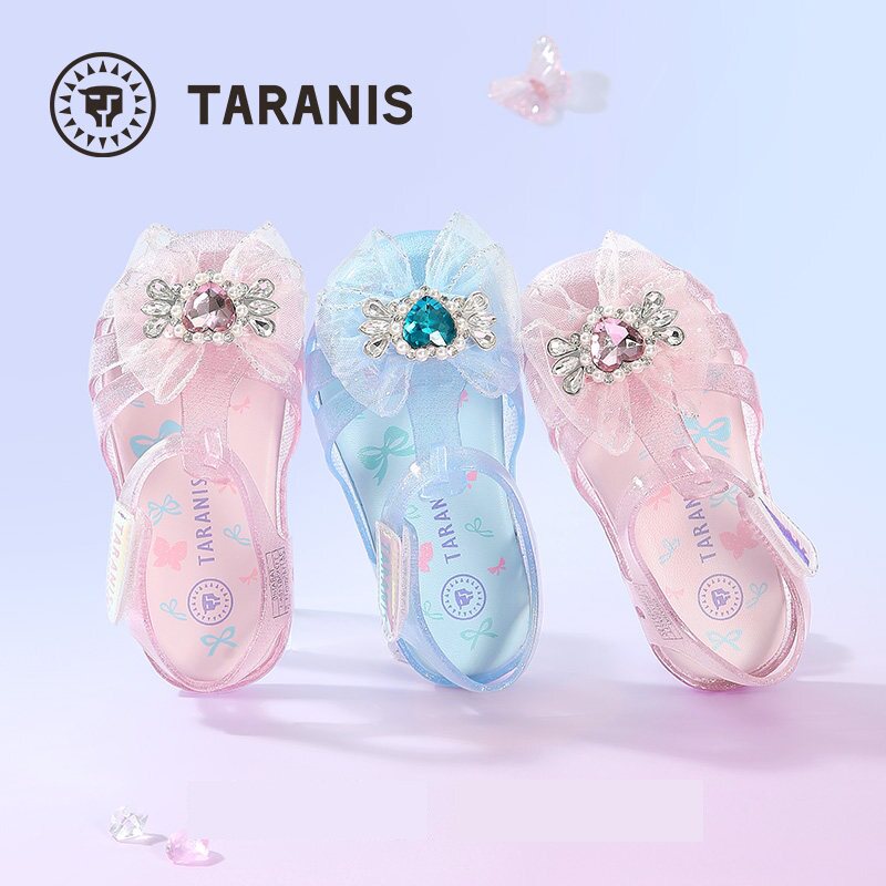 公主闪灯鞋水晶鞋果冻凉鞋宝宝软底鞋