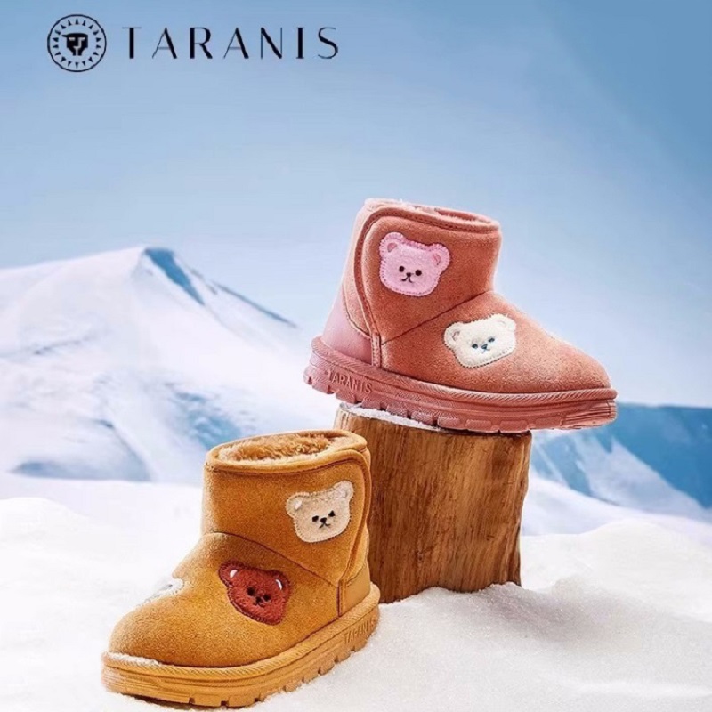 泰兰尼斯男女童雪地靴室内外防寒靴子棉靴