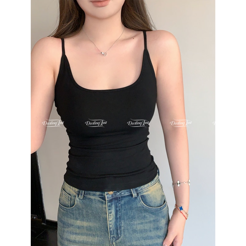Darlingjust Little Wildcat [Warm Velvet Feel] Integrated Cup Vest Camisole Women's Versatile Base Layer Top