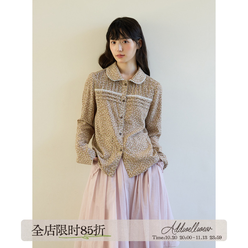 Aww Heavy Industry Design·Floral Doll Collar Lace Trim Shirt Vintage Japanese Style Top 2026 Autumn/Winter