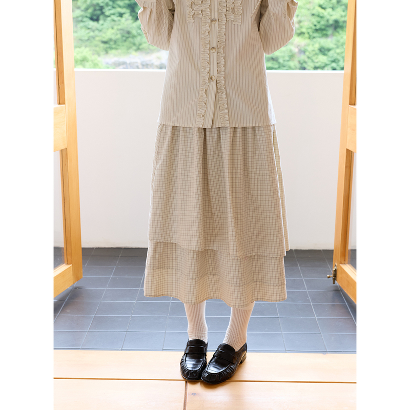Aww Tea Break · Ultra-Heavyweight Vintage Casual Irregular Three-Layer Patchwork Skirt Early Autumn Plaid Skirt Aww Tea Break · Ultra-Heavyweight Vintage Casual Irregular Three-Layer Patchwork Skirt Early Autumn Plaid Skirt