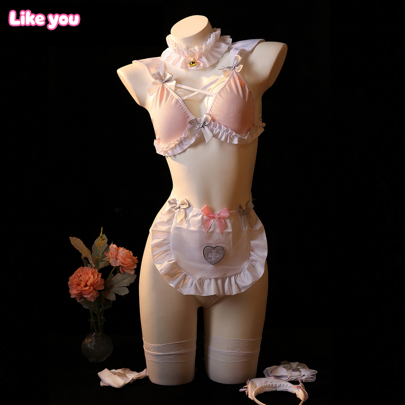 Like You Small Bust New Cute and Sexy Maid Costume Qqny Lingerie Pure Desire Temptation Maid Large Size