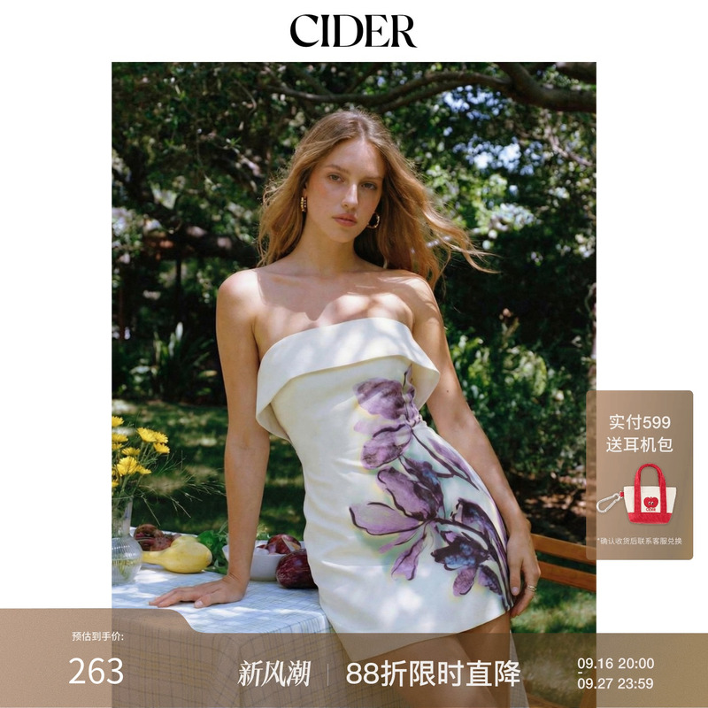 Cider2026 Early Autumn Outfit Satin Floral Strapless A-Line Mini Dress 115277440 Cider2026 Early Autumn Outfit Satin Floral Strapless A-Line Mini Dress 115277440