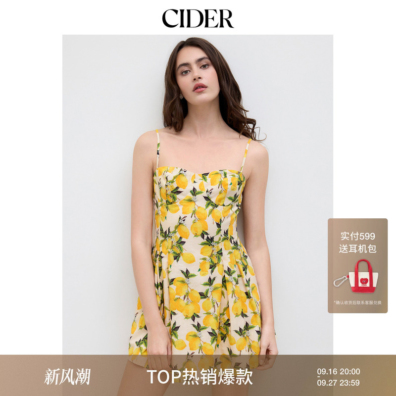 Cider Fresh Lemon Lace-Up Sweetheart Neckline Cotton Seaside Vacation Dress 114468777 Cider Fresh Lemon Lace-Up Sweetheart Neckline Cotton Seaside Vacation Dress 114468777