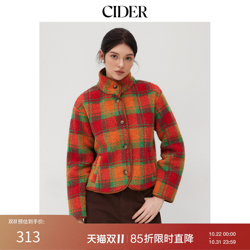 Cider Autumn and Winter New Women's Plaid Teddy Velvet Jacket 113838129 Cider Autumn and Winter New Women's Plaid Teddy Velvet Jacket 113838129