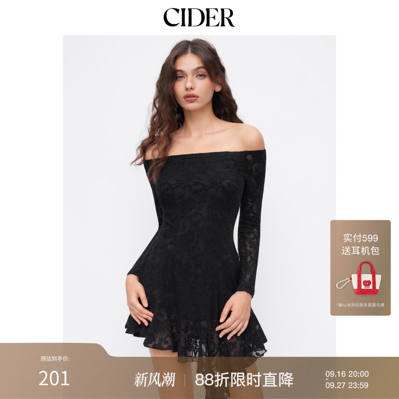 Cider Cotton Blend Lace Off-Shoulder Floral Ruffle Mini Dress 114976434 Cider Cotton Blend Lace Off-Shoulder Floral Ruffle Mini Dress 114976434