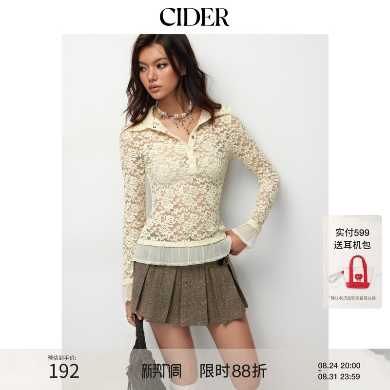 Cider American Style Summer Women's Floral Lace Lapel Sheer White Lantern Sleeve Top 114782549 Cider American Style Summer Women's Floral Lace Lapel Sheer White Lantern Sleeve Top 114782549