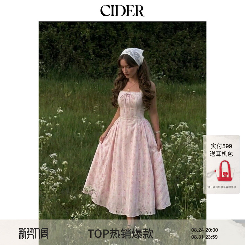 Cider2026 Spring/Summer Graduation Season Lace-Up Floral Pastoral Style Ruffle Dress 115287158 Cider2026 Spring/Summer Graduation Season Lace-Up Floral Pastoral Style Ruffle Dress 115287158