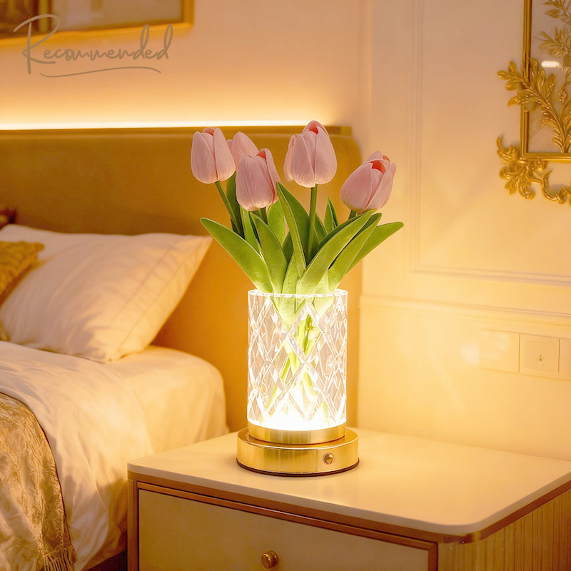 Romantic Rose Crystal Table Lamp, Bedroom Atmosphere Decorative Lamp, Wedding Gift for Newlyweds and Best Friends, Eternal Flower Night Light