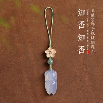 Do you know the ice chalcedony jade cicada cicada chain lanyard short pendant pendant men's u disk car keychain exquisite women