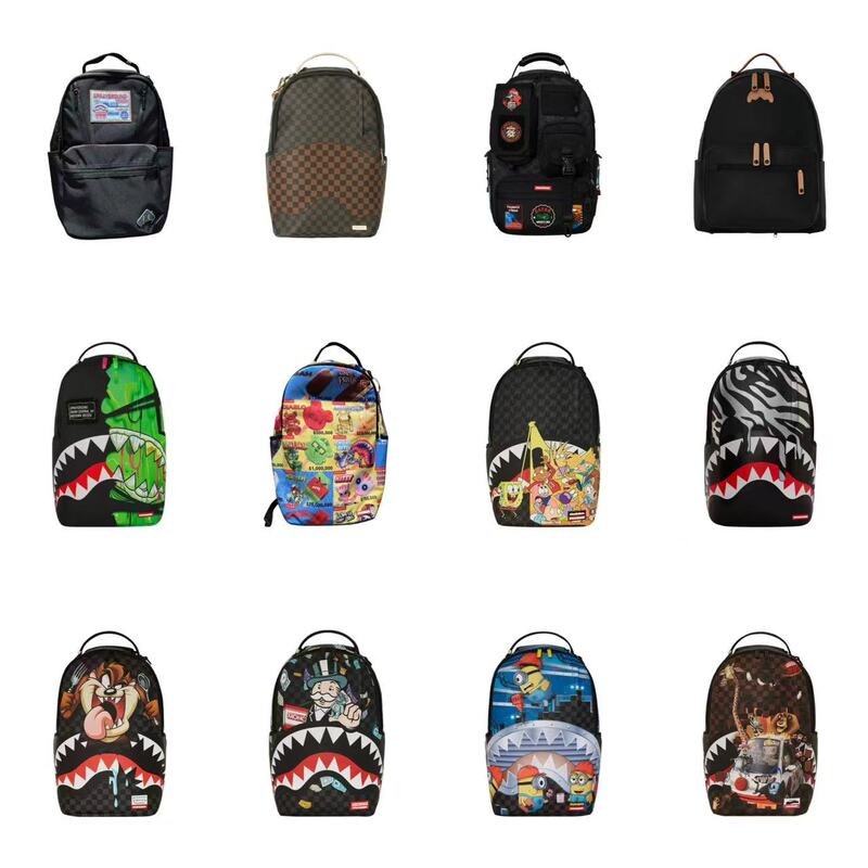 Sprayground Shark Mouth Authentic Trendy Graffiti Backpack for Men and Women, Student School Bag, Laptop Bag