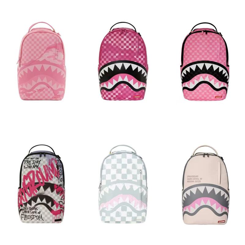 Sprayground Shark Mouth Official Store Authentic New Pink Backpack Unisex Trendy Backpack Laptop Bag
