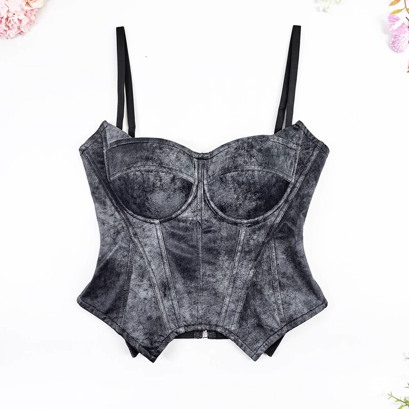 Lanyi French-Style Little Devil Velvet Fishbone Bra Outerwear Minimalist Style Rabbit Ear Wrap Bra Camisole Shapewear