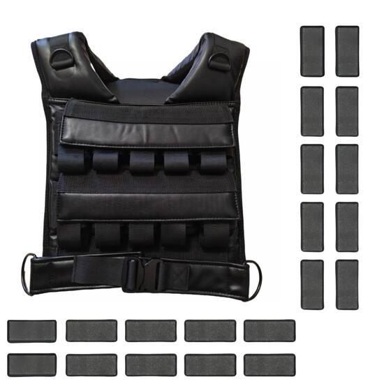 16-20kg American-Style Weighted Vest, Leather, Adjustable, Fitness, Running, Training, Iron Reinforcement