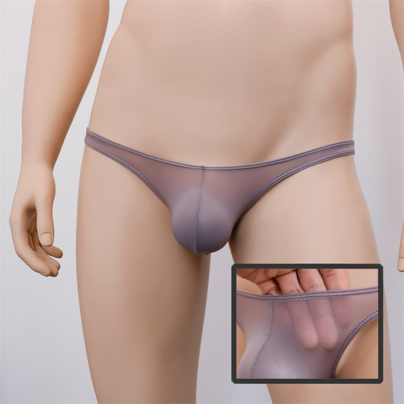 Sexy Men's Mini Thong, Comfortable Ice Silk Transparent See-Through Tight-Fitting Ultra-Thin Ultra-Low-Waist Gay Underwear in Trendy Colors Sexy Men's Mini Thong, Comfortable Ice Silk Transparent See-Through Tight-Fitting Ultra-Thin Ultra-Low-Waist Gay Underwear in Trendy Colors