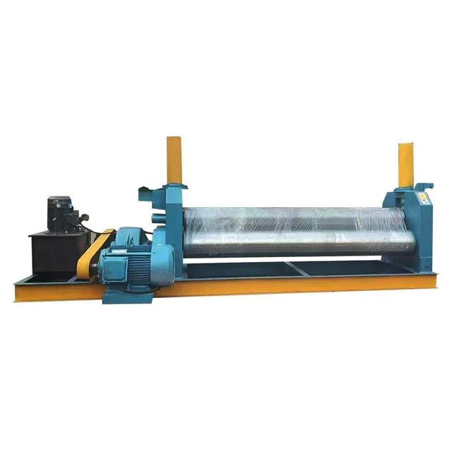 Plate roll machine electric three-roll round roll machine fully automatic hydraulic stainless steel plate iron sheet two-axis manual round roller machine