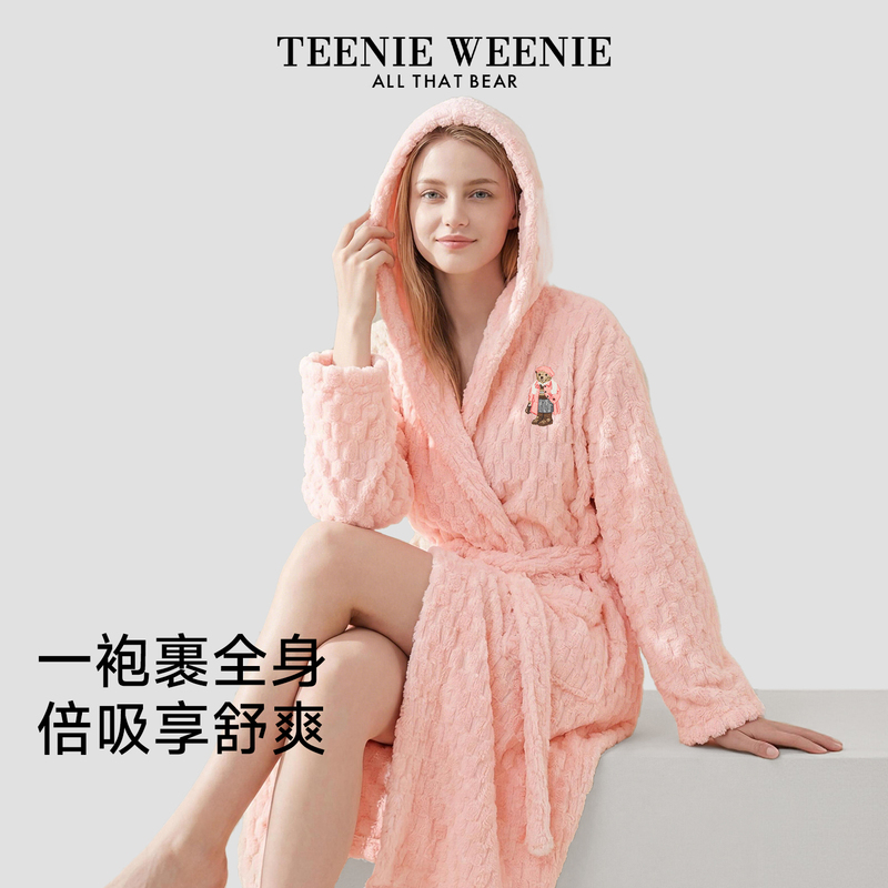 Teenieweenie Bear Bathrobe Wearable Bath Towel Thickeneded Nightgown Bath Skirt Water-Absorbent Quick-Drying Hooded Bathrobe for Women Teenieweenie Bear Bathrobe Wearable Bath Towel Thickeneded Nightgown Bath Skirt Water-Absorbent Quick-Drying Hooded Bathrobe for Women