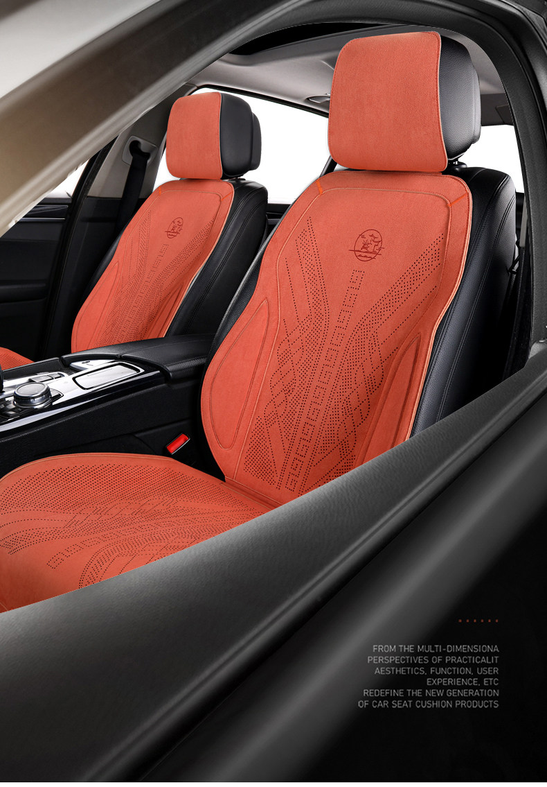 New Suede Car Seat Cushion, Universal for All Seasons, Rams Warm Thin Seat Cushion, Half-Cover Car Cushion, Seat Cover