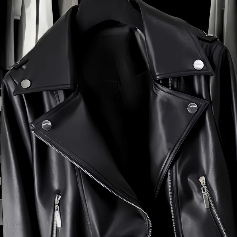 Haining Special Offer Hot-Selling European Style Stark Short Jacket, Hot Girl Black Long-Sleeve Autumn Top, Biker Jacket for Women