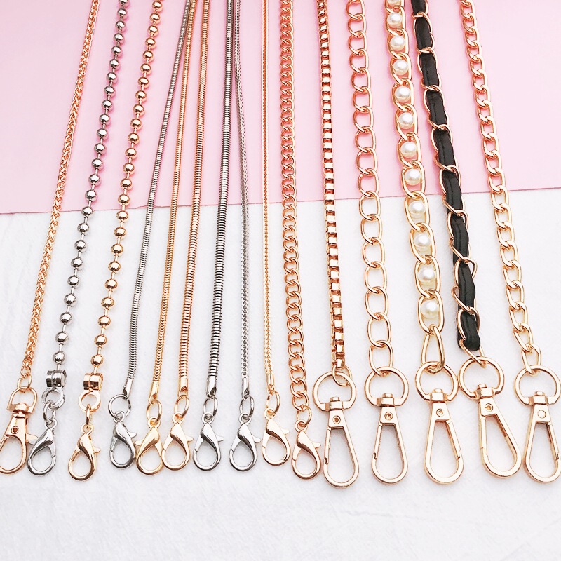 Mobile Phone Side Strap Metal Bag Chain Women's Crossbody Phone Case Lanyard Hanging Chain 110cm Gold Iron Chain