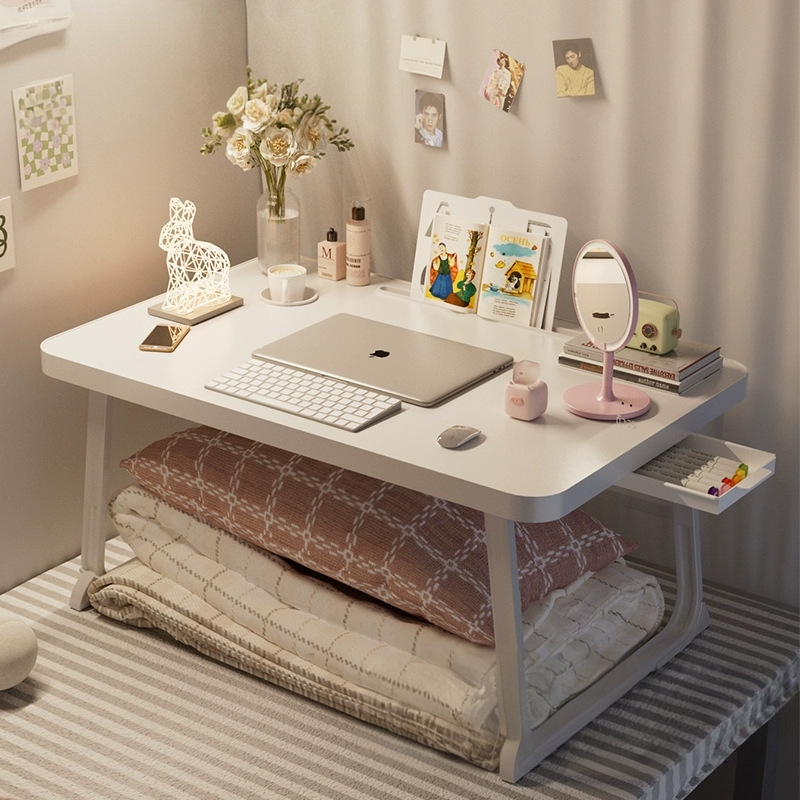 Ikea Foldable Small Bed Table for Student Dormitory, Laptop Stand, Computer Desk for Reading and Picture Books