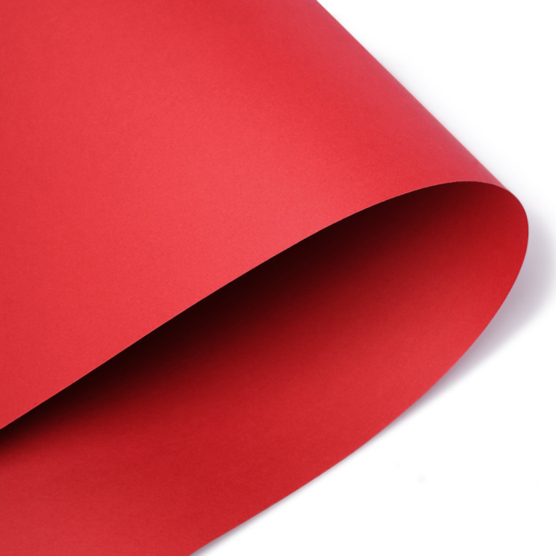 Large piece of Chinese red handmade hard cardboard DIY paper-cut material full red cardboard A4 printing paper festive red paper back