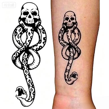 Death Eater Tattoo Stickers Halloween Harry Potter Personalized Tattoo Stickers Voldemort Arm Mosquito Tattoo Stickers Dark Style