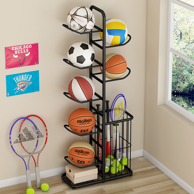 Basketball storage rack household indoor badminton soccer volleyball rack storage basket children's ball rack ball storage rack