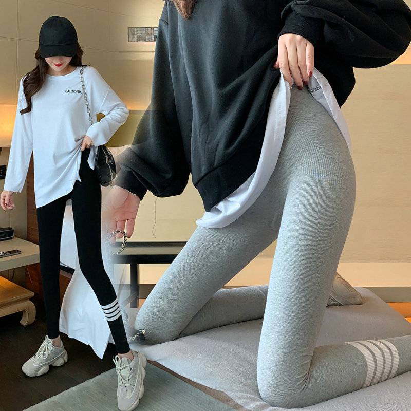 Pregnant women Xinjiang cotton underwear spring and autumn thin section outer wear fashion cigarette pants tide mom support belly loose sports trousers