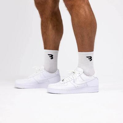 Chris C. Bao Fitness Breathable all-cotton Socks Men's and women's sports Casual Running Basketball mid-calf Socks 3 pairs