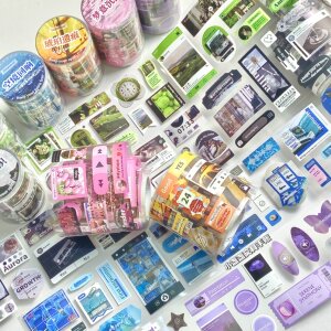 Cut-Out Tape for Scrapbooking, Vintage-Style Korean Ins-Style Stickers, Journaling Material Stickers, Magazine-Style Tape